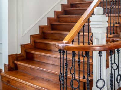 Wood Stairs with Elegant Railing